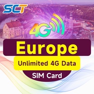 【Europe 71 countries SIM card 10 Days】 Unlimited 4G Data SIM Card / eSIM for European 71 Countries include UK Turkey