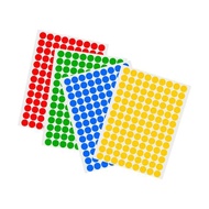 Stiker Dot Bulat Warna Polos Biru Merah Hijau dan Kuning