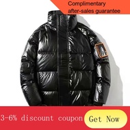 ! Down Jacket Down Jacket Men's Short2021New White Duck down Youth Thickened Glossy Couple down Coat Armband