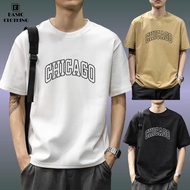 NEW TIKTOK VIRAL Chicago Streetwear Cotton Shirt Men's| Baju T-Shirt  Cotton Comfort