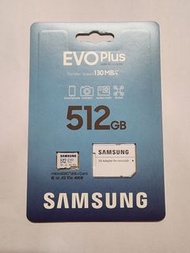 Samsung  microSD card 512GB with adapter (EVO Plus) (speed up to 130MB/s)全新三星原裝行貨記憶咭 $ 260