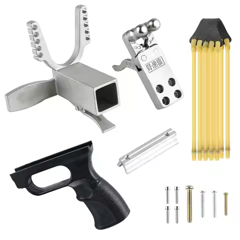 Slingshot Machinery Stainless Steel Parts Long-rod Slingshot Parts Trigger Rubber Belt Hunting Tacti