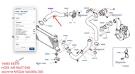 ท่ออากาศ NISSAN NAVARA D40 14463-EB316 HOSE-AIR INLET D40