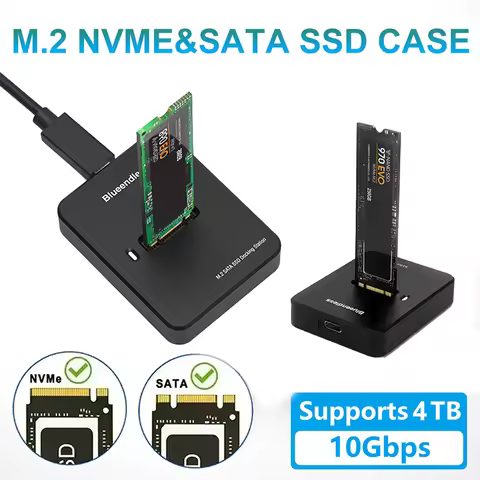 Dual Protocol M.2 NVME SATA SSD Docking Station Base External SSD Hard Disk Enclosure 10G Online Rea