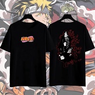 Amine NARUTO t shirt  oversized t shirt Summer Crew Neck Plain Black Cotton T shirt for men tops plu