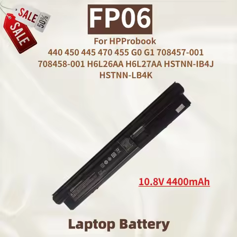 Replacement Laptop Battery FP06 10.8V 4400mAh For HP PROBOOK 470 455 440 450 445 G0 G1 H6L26AA H6L27