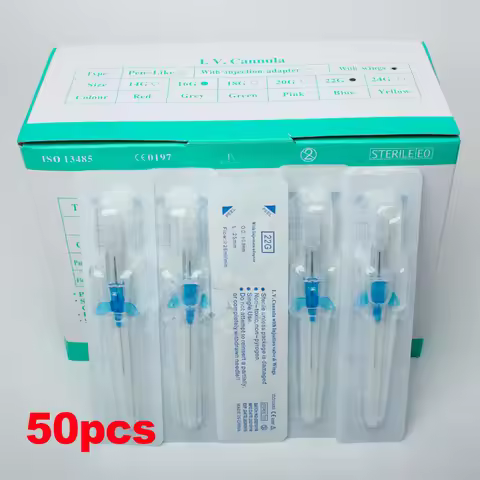 50pcs Disposable IV Cannula Intravenous Injection Catheter with Wing 22G 24G 26G For Pet Dog Cat Ani