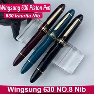 Wing Sung 630 Brief Fountain Pen Iraurita Nib 0.5~0.7mm Nib Piston Resin Gold Clip Pen Stationery Bu