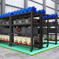 Shelf Iron Shelf Multi-Layer Movable Household Thickened Wheeled Display Rack Heavy-Duty Multifuncti