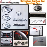 Emblem Daihatsu logo sirion Perodua Myvi Lagi Best lcon Alza Bezza Axia MYVI NEW Aruz Frot & Rear Lo