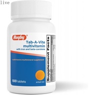 RugbyTab-A-ViltivitaminwithIronBeta-Carotene,100Tablets|DailyMultivitamin,Health,Energy,ImmunitySupp