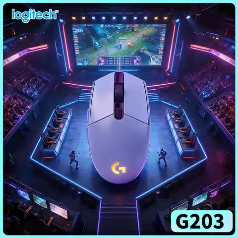Logitech G203 RGB Gaming Mouse, 6 Macro Buttons, 8000 DPI, Easy Setup via Logitech G HUB G102/G402/M