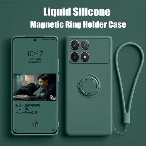 Liquid Silicone Case For POCO X6 Pro X5 X4 GT X3 NFC Soft Funda For POCO F5 F4 GT M5S M4 M3 Pro Magn