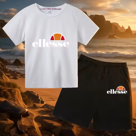Kids Summer Leisure Letter 2pcs O-neck Short Sleeve T-shirts+Pants Suits 3-13 Years Boys Girls Casua