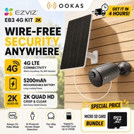 EZVIZ 4G SIM Solar Charging 3MP Battery Outdoor / Indoor WiFi Camera | EB3 / EB3 KIT / EB3 4G / EB3 