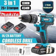 （Adaa metals） Makita Cordless Electric Drill 148V Lithium Battery Electric Hand Drill Two-speed Drill Bit Tool Set