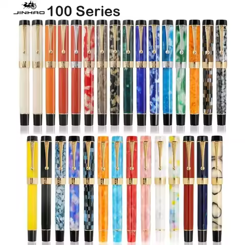Jinhao 100 Centennial Resin Fountain Pen EF/F M / Bent Nib Golden Clip Business Office School Suppli