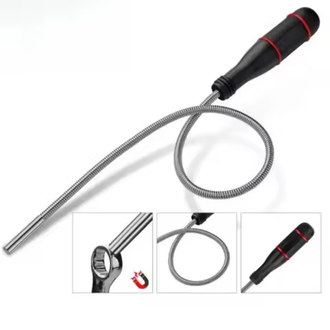 Foldable Strong Magnetic Pickup Tool Metal Flexible Pick Up Tool Suction Bar Magnet Spring Grip Grab