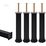 htrshj4 Piece Metal Furniture Support Legs Adjustable Height 20 to 22cm Heavy Duty Bed Center Frame 