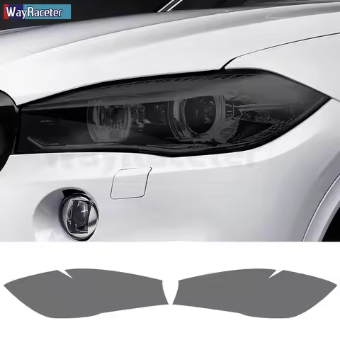2 Pcs Car Headlight Protective Film Transparent Smoked Black TPU Sticker For BMW X5 F15 X5M F85 M Pe
