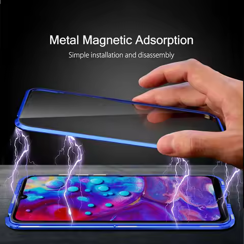 360 Metal Cover For Huawei Mate 20X 5G Magnetic Adsorption Case For Huawei Mate 20 X Glass Coque Mat