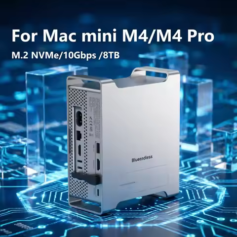 M.2 NVMe SSD Enclosure Stand For 2024 Mac Mini M4/M4 Pro 4K HDMI Docking Station with SD4.0TF4.0 10G