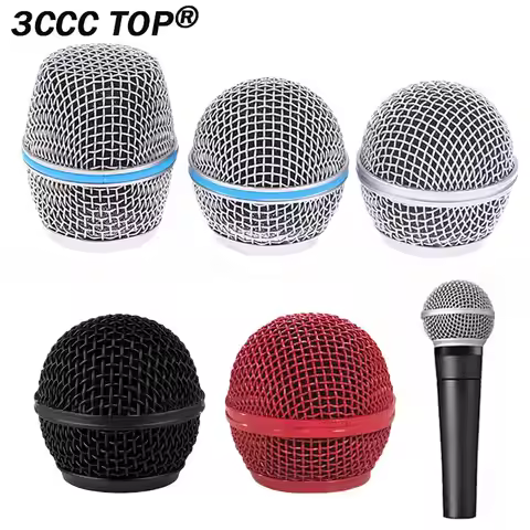 Microphone Replacement Head Steel For SM58 Mesh Handheld Microphone Grill Mesh Head Fits Shure Beta 