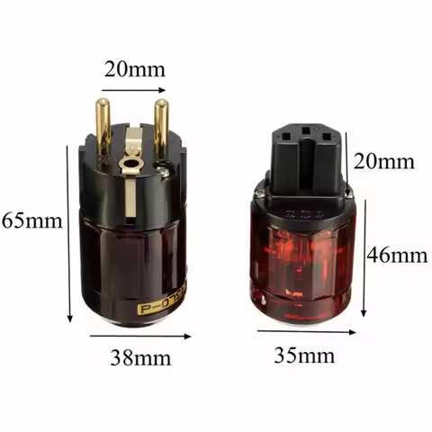 HIFI Oyaide C-079 P-079e Schuko Europe EU Power Plug 24k Gold Plated IEC Audio Connector Female-Male