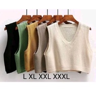 Atasan Vest Rompi Crop LD 95 120 130 140 Korean Rompi Crop Jumbo