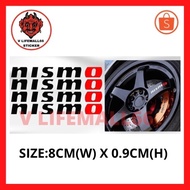 (READY STOCK)4 PCS NISMO RIM CAR STICKERS KERETA STICKER NISSAN