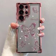 1pc Creative Butterfly Lens Protection Luxury Fashion Shockproof Airbag Phone Case For Samsung Galax