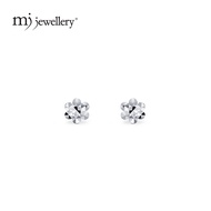 MJ Jewellery 9K White Gold Earrings S135