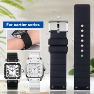 High quality silicone watch accessories suitable for cartier Santos 100 rubber strap male Bracelet 23mm