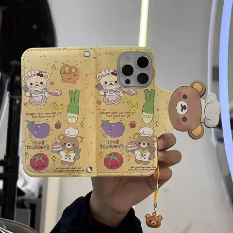 Cute Rilakkuma Flip Phone Case Chef Rilakkuma Phone Case Suitable For Apple Rilakkuma Phone Cases Ip