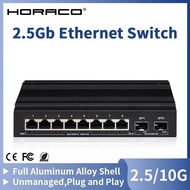 HORACO 2.5Gb Ethernet Switch 8 Port 2.5GBASE-T Unmanaged Network Switch with 2 SFP+ Port Plug and Pl