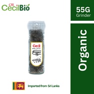 Cecil Spices Sri Lanka Organic Premium Black Pepper Whole with Grinder 55g Biji Lada Hitam