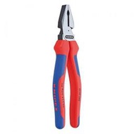 稅電動五金行】德國工藝 頂級工具KNIPEX 8吋 02 02 220 頂級鍍鉻防銹雙料舒適柄省力型鋼絲鉗 老虎鉗