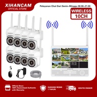 XIHANCAM Paket CCTV Wireless 10CH Kit 5MP Nirkabel NVR Wireless Dengan Monitor Komplit Siap Pasang