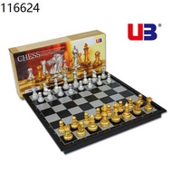Chess Catur chess set UB AIA large gold and silver color portable folding magnetic international