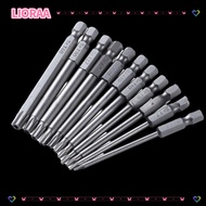 LIORA‌A 11pcs Screwdriver Bit Set, 100mm Length 1/4 Inch Hex Shank Torx Security Bits, Durable S2 Al