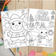 Set of 50 Pokemon Christmas Coloring Pages A4, A5 Size - Educational toys to help children practice 