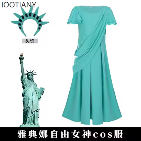 Greek Statue Of Liberty Greek Ladies Dress Cosplay Torch Carnival Party Fancy Dress Halloween Festiv