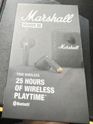 【Marshall】Minor III 真無線耳機【全新未拆封，免稅店購入】