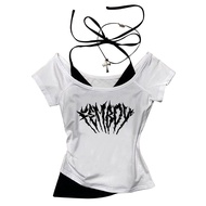Femboy crop top corset babydoll vintage  summer harajuku 2025 Fairy gyaru teens top