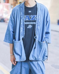 新款薄牛仔 kimono外套