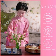 CAT TUONG girls' ao dai set, CNY ao dai, innovative ao dai for children CNY 2026 - pink - Nabani ao 