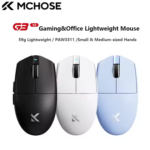 MCHOSE G3 V2 Wireless Gaming Mouse PAW 3311 Sensor Tri-mode BT Mechanical Switches lightweight Mice 