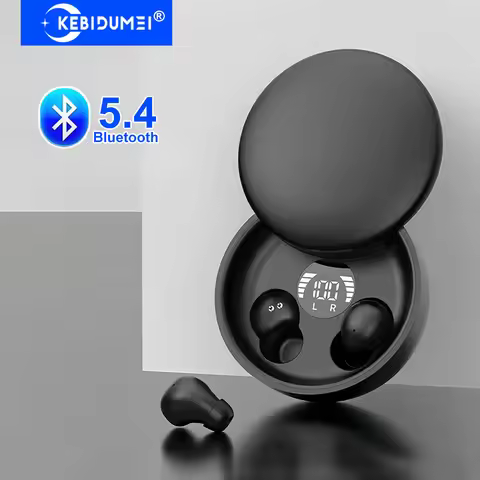 Mini Sleep Headphones Bluetooth 5.4 Earphones Wireless Invisible Earbuds HIFI Stereo Sound Noise Red