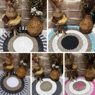 KARPET AESTHETIC BULAT DEKORASI ANYAMAN GERAISURYA 120cm