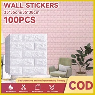 ◨ ☇◑ ∆ 100pcs BIG SALE 35x38CM 3D wallpaper foam self-adhesive brick waterproof anti-collision wall